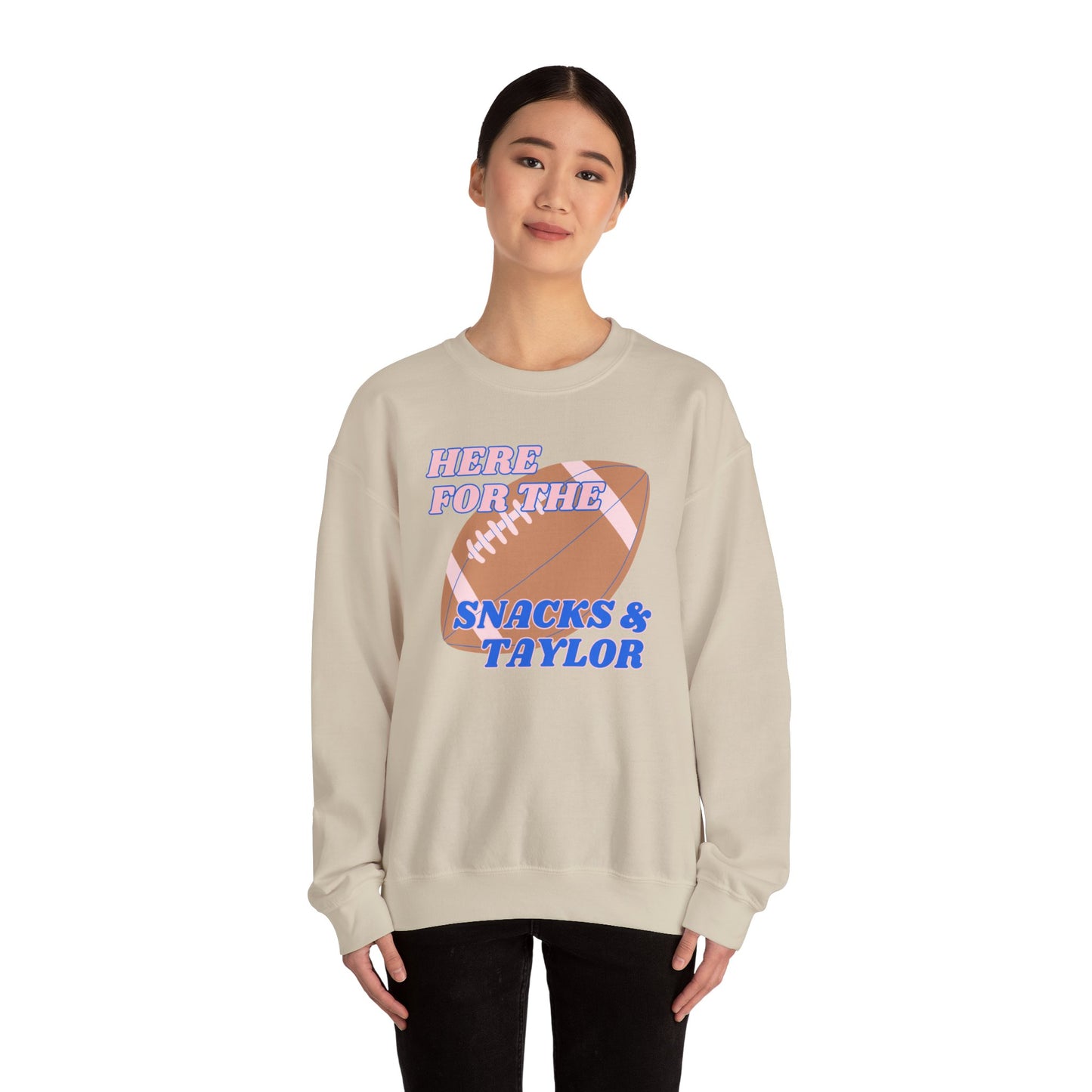 Here For the Snacks & Taylor Crewneck (BLUE & PINK)