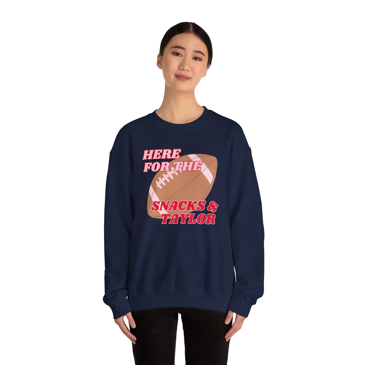 Here For the Snacks & Taylor Crewneck (PINK & RED)