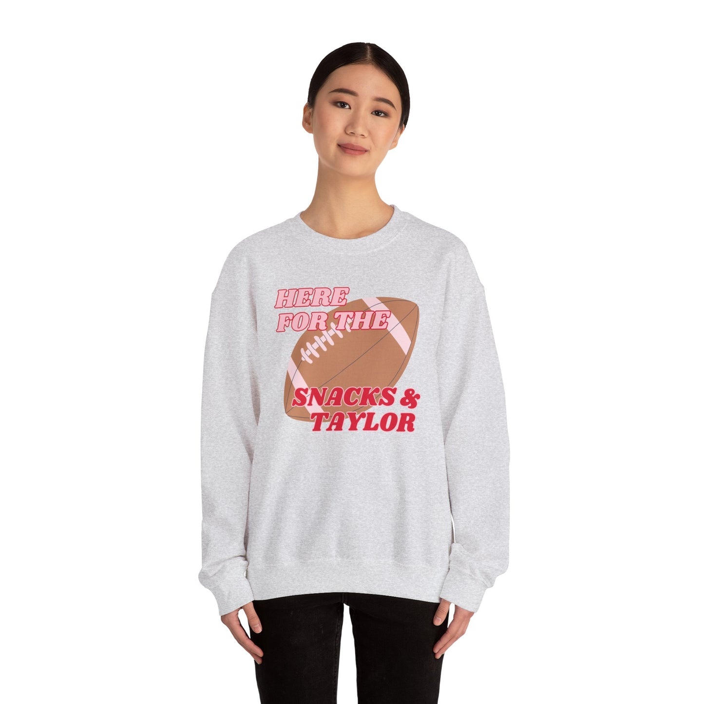 Here For the Snacks & Taylor Crewneck (PINK & RED)