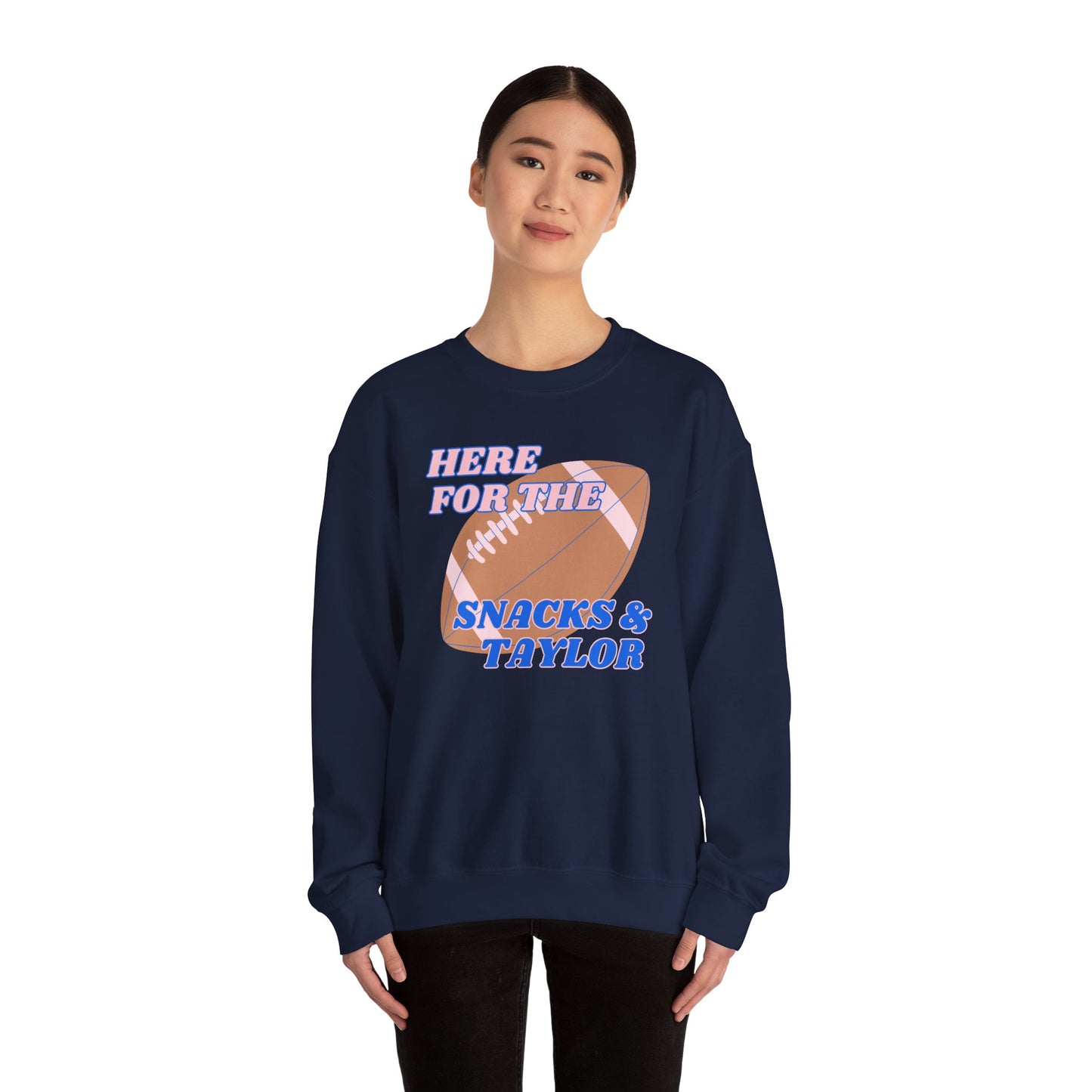 Here For the Snacks & Taylor Crewneck (BLUE & PINK)