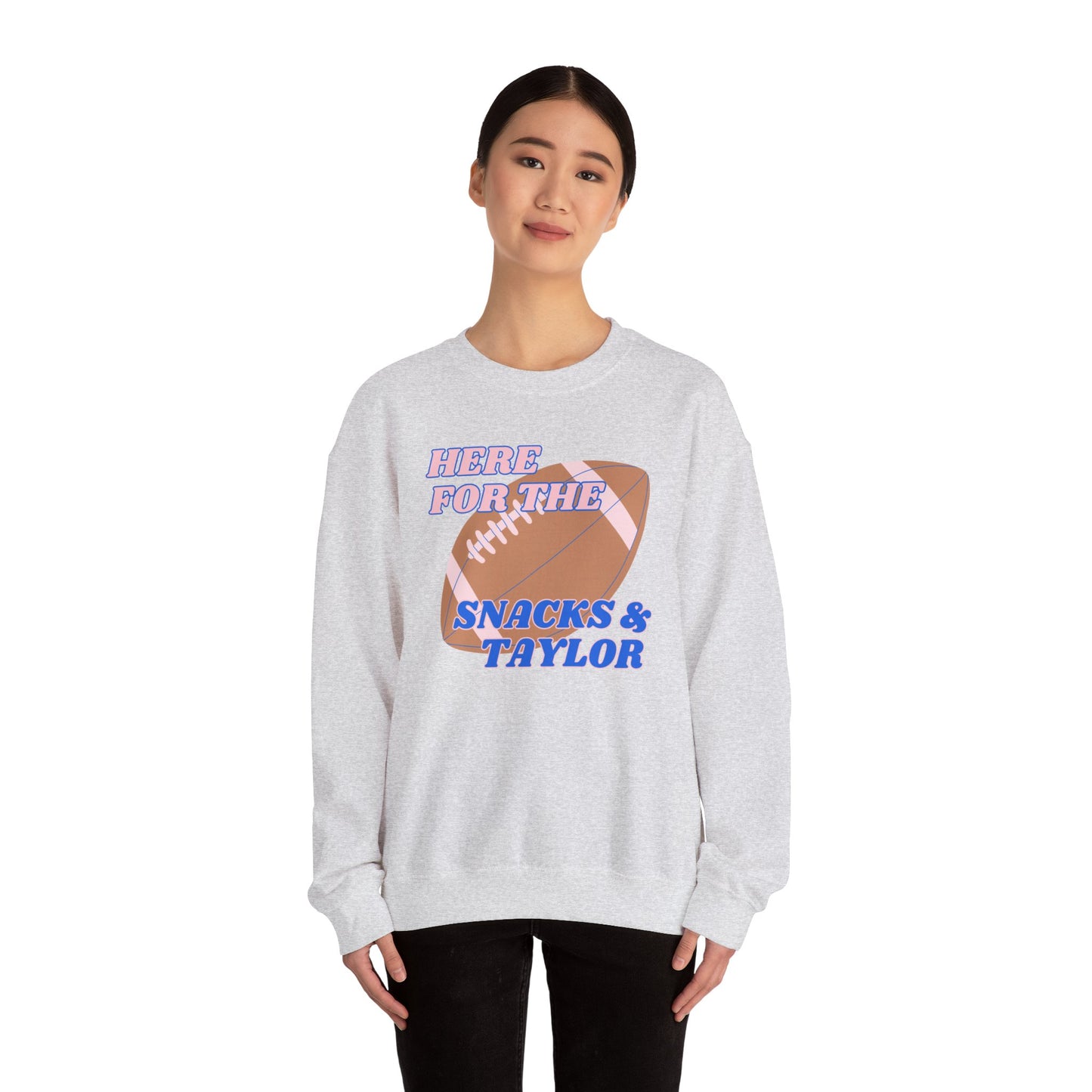 Here For the Snacks & Taylor Crewneck (BLUE & PINK)