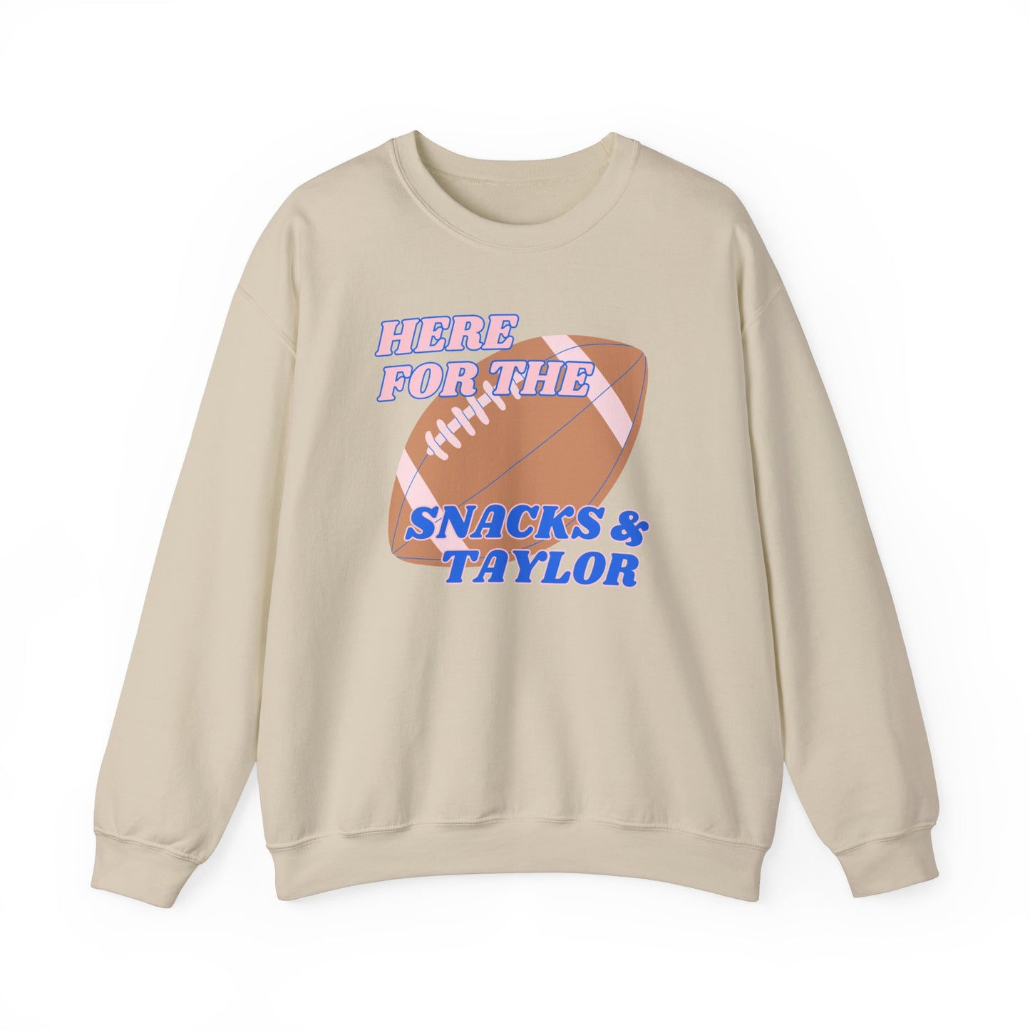 Here For the Snacks & Taylor Crewneck (BLUE & PINK)