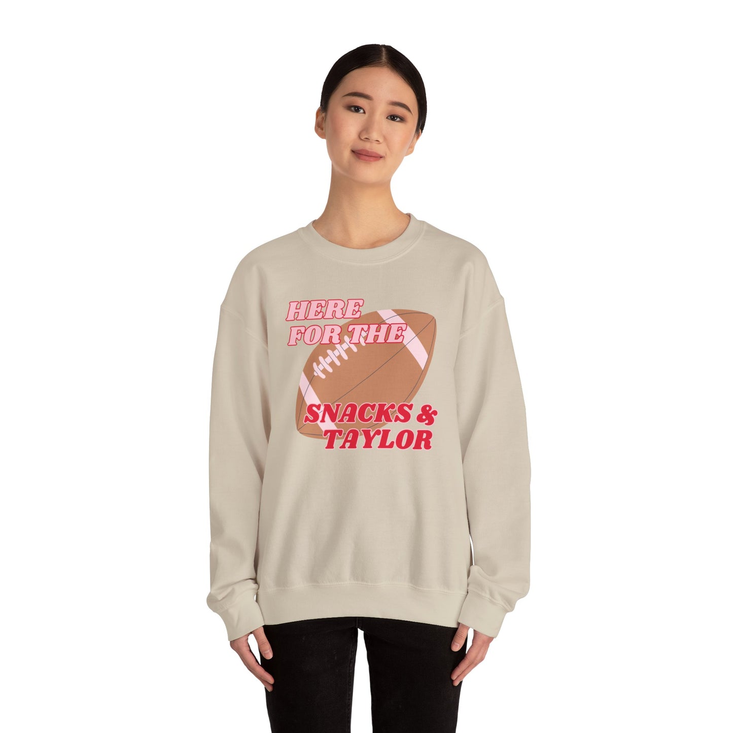 Here For the Snacks & Taylor Crewneck (PINK & RED)